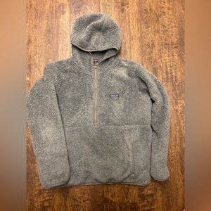 Patagonia Women’s Large Los Gatos Hooded Pullover Half Zip Jacket Grey Sweater